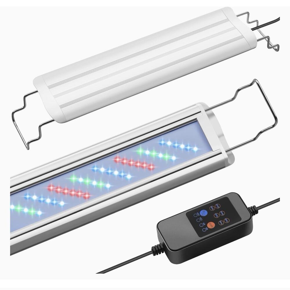 HITOP 10W LED Aquarium Light 16-24in Full Spectrum Fish Tank Timer